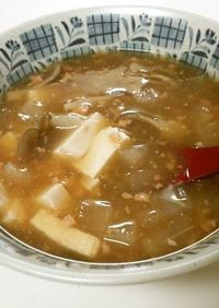 山葵風味☆鮭と豆腐のあったかいスープ