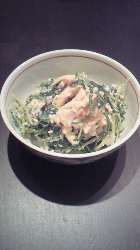 塩豆腐と水菜の白和えの画像