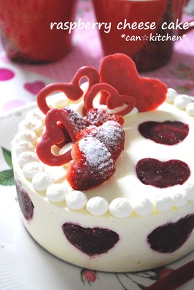 ラズベリー❤レアチーズケーキ