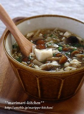 きのことくずし豆腐のとろとろ~♪