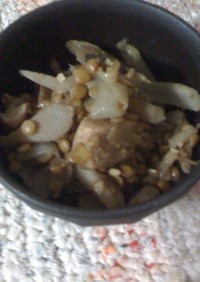 ごぼうと鶏肉・レンズ豆のスープ煮