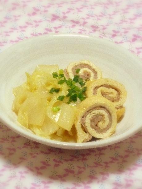 肉巻き油揚げと白菜の煮物の画像