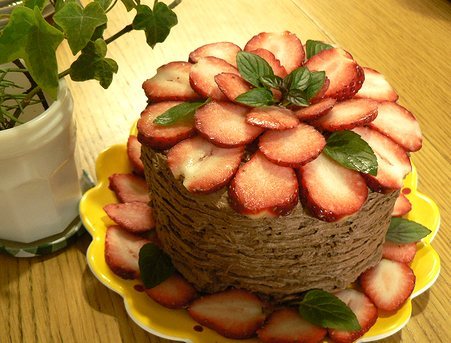 簡単♪チョコレートクリームのケーキの画像
