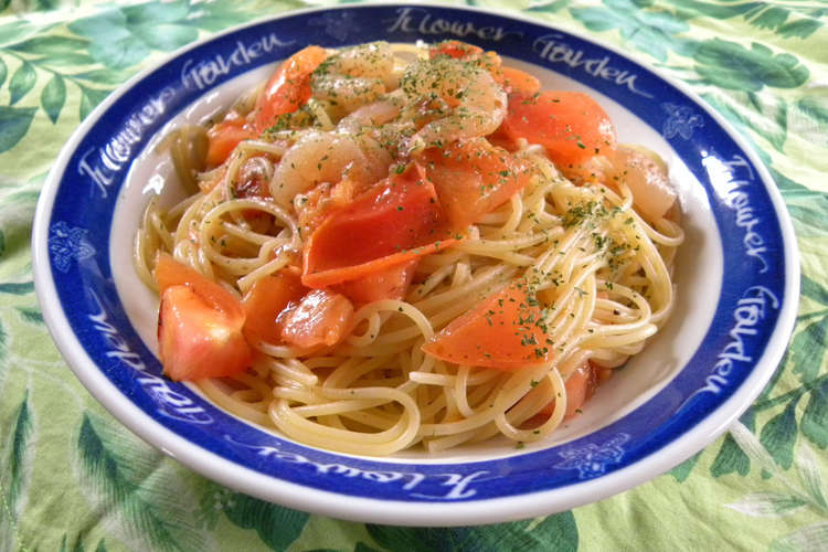フレッシュトマトと冷凍エビのパスタ レシピ 作り方 By 呉介nyao クックパッド