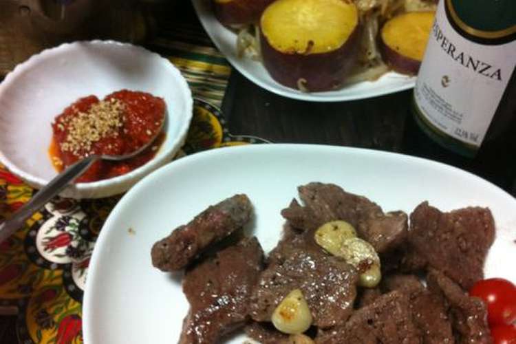 厚切り牛肉ステーキ 韓国焼肉風 レシピ 作り方 By Tomhiro クックパッド 簡単おいしいみんなのレシピが361万品