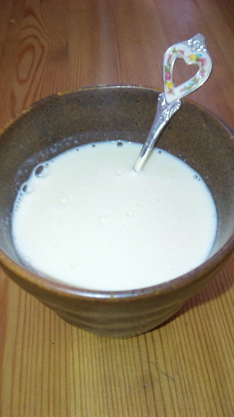 簡単早い　ホット酒粕豆乳（牛乳でも）の画像