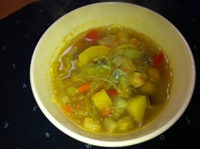 野菜一杯スパイシー春雨スープの写真