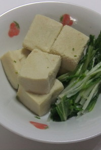 高野豆腐と水菜の煮物
