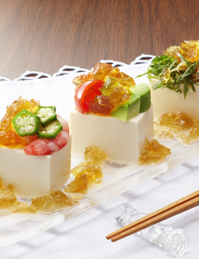 昆布ぽん酢ジュレのキラキラ冷奴