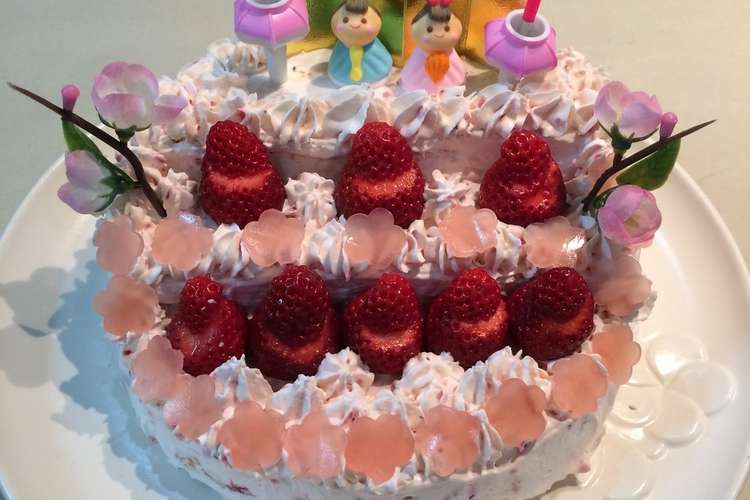 ひな祭りにどーぞ お雛様ケーキです レシピ 作り方 By ｇｏｎママ クックパッド 簡単おいしいみんなのレシピが355万品