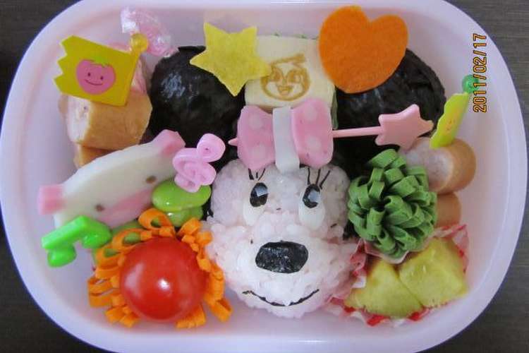 ミニーちゃん弁当 キャラ弁 レシピ 作り方 By Junkohime クックパッド 簡単おいしいみんなのレシピが354万品