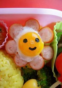 ウィンナーとうずら卵のお花☆お弁当おかず