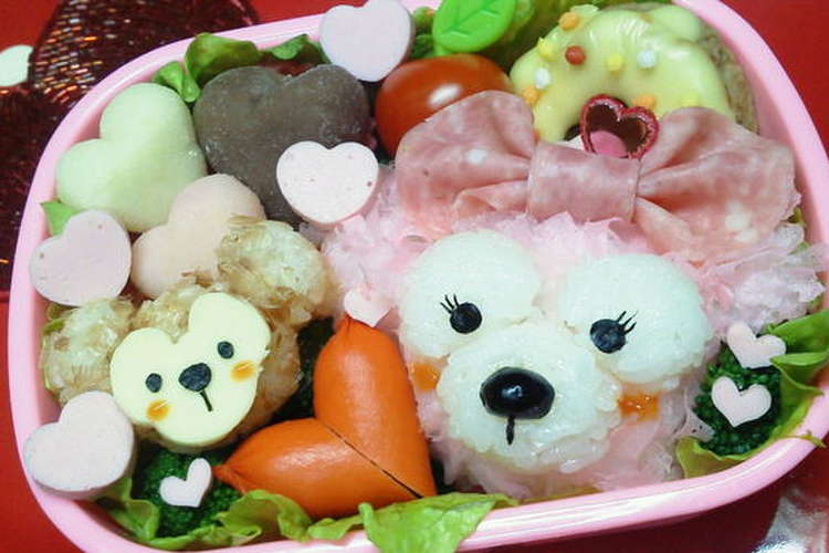 ダッフィーとシェリーメイ弁当 キャラ弁 レシピ 作り方 By Erial クックパッド 簡単おいしいみんなのレシピが353万品
