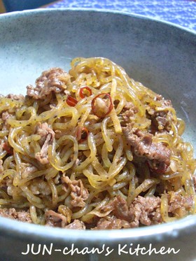 糸こんにゃくと牛こまのしぐれ煮