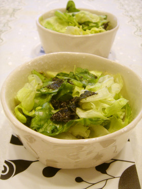 レタスと海苔のめんつゆマヨサラダ