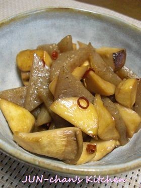 エリンギとこんにゃくのピリ辛炒め