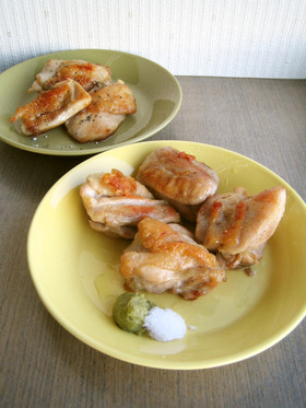 鶏もも肉のカリカリ塩焼き☆2種