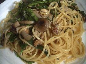 ツナ缶ときのこのパスタ