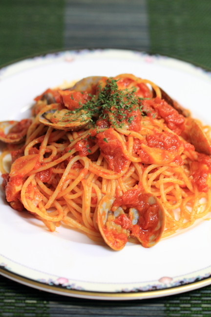 トマトとあさりのスパゲッティの画像