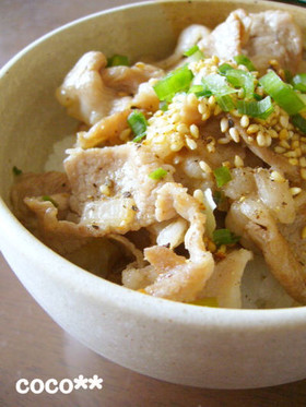 ぱぱっとおいしい☆ねぎ塩豚丼