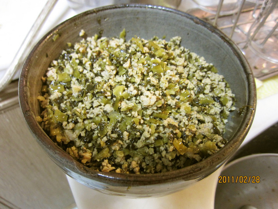 簡単！豚と高菜の炒め物。ご飯のお供に…の画像