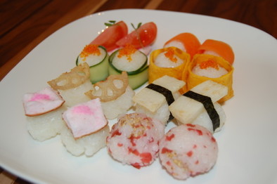 ひなまつりにてまり寿司～野菜バージョン～の写真