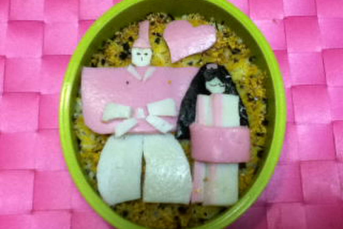 ひな祭り本格的おひなさまかまぼこキャラ弁 レシピ 作り方 By かまぼこママ クックパッド 簡単おいしいみんなのレシピが379万品