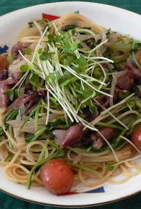 ホタルイカと壬生菜のスパゲッティ