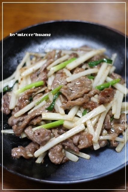 台湾の絶品料理★長芋と牛肉の中華炒めの画像