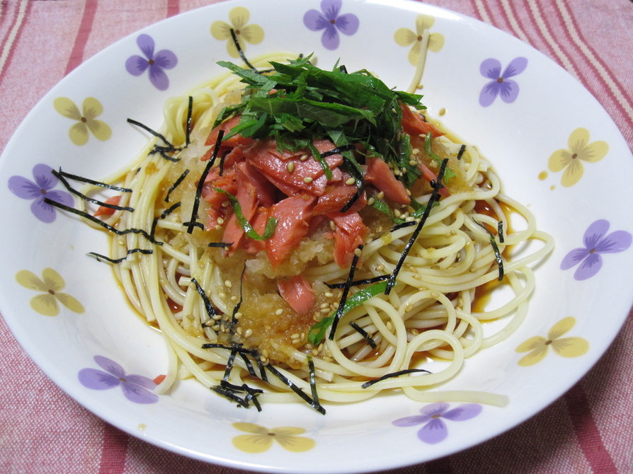 塩鮭と大根おろしの冷製パスタの画像