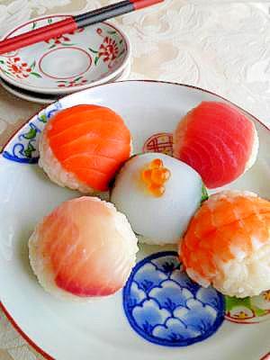 カラフル♪ひとくち手まり寿司の画像