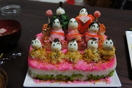 ひな祭り寿司ケーキ（三段）の画像