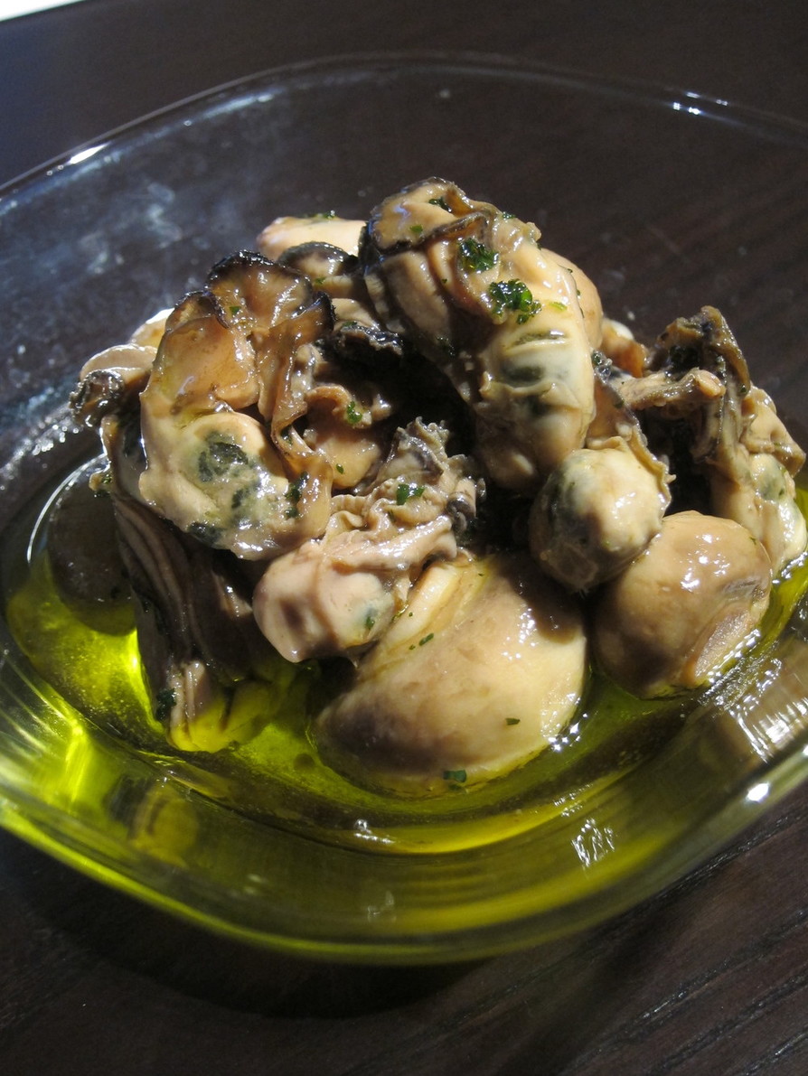 牡蠣とマッシュルームのオイル煮の画像
