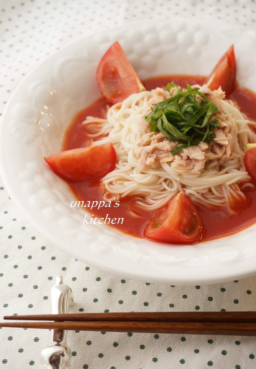 トマトつゆでサッパリ素麺の画像