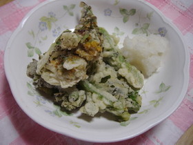 菜の花のサクサク天ぷら