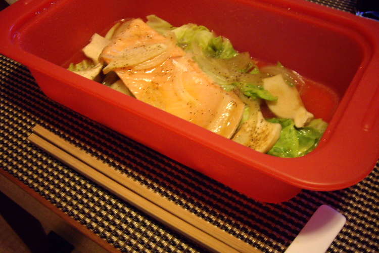 レンジで簡単鮭料理 シリコンスチーマー レシピ 作り方 By Okame1224 クックパッド