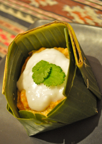 海老とマグロのバナナリーフ蒸し＊タイ料理