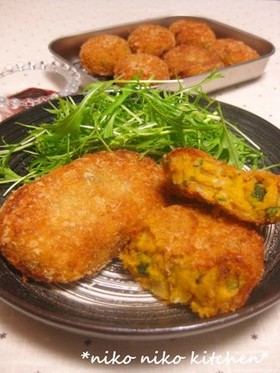 皮ごと♡かぼちゃコロッケ