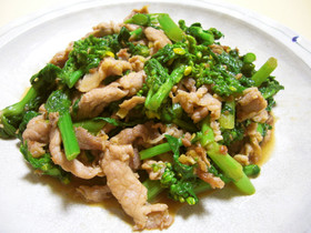 春✿ 菜の花と豚肉のオイスター炒め