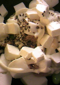 ツナコーン枝豆はんぺんチーズのマヨ和え