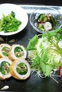 小松菜と穴子のロールフライ