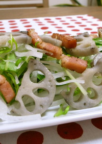 レンコンと水菜の大根サラダ