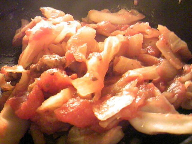 合挽肉と玉葱とキャベツのトマト煮の画像