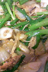 鮭と野菜と茸のオイスター味噌中華炒め