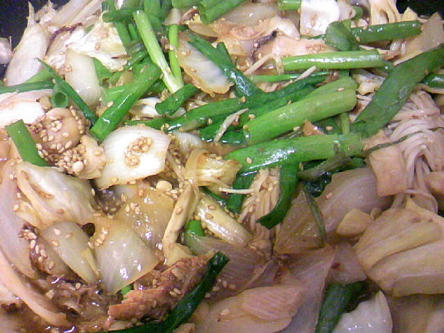 鮭と野菜と茸のオイスター味噌中華炒めの画像