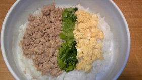 一つの鍋で3色丼