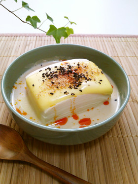 豆乳鍋!?とろ~り♪豆乳とチーズの温奴