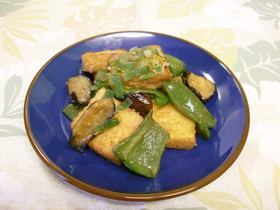 厚揚げと茄子の味噌炒め