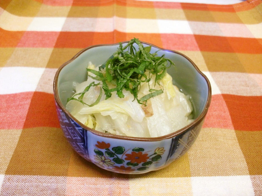 白菜と梅の煮浸しの画像