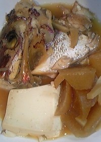 生姜であっさり！鯛のアラ炊き